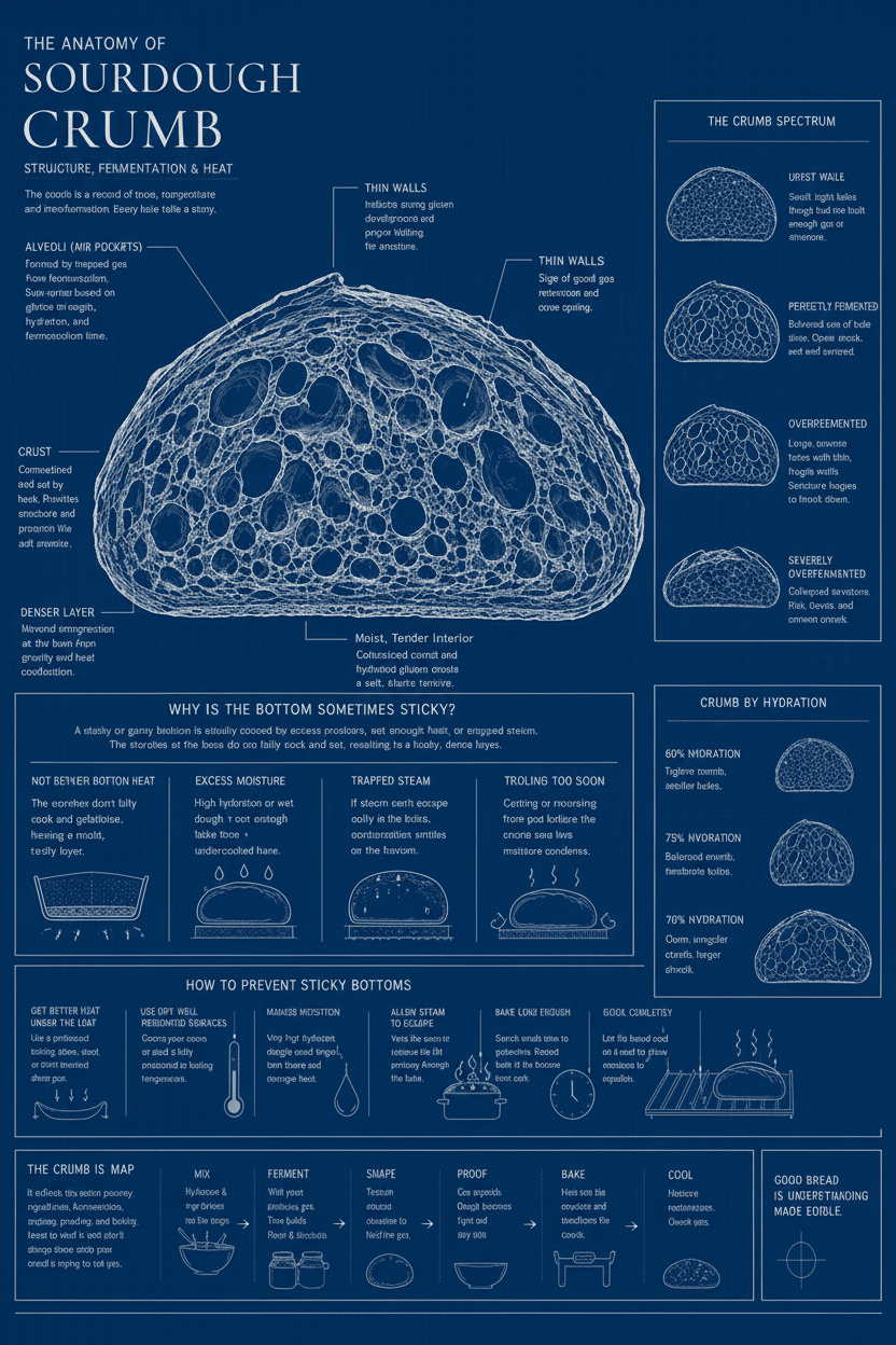 Field Notes Series: No. 01 — The Anatomy of Sourdough Crumb (Blueprint Edition) — Matte Print - La Tabla
