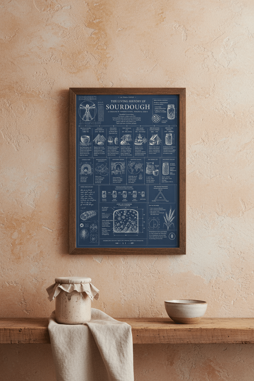 Field Notes Series: No. 01 — The Living History of Sourdough (Blueprint Edition) — Matte Print - La Tabla
