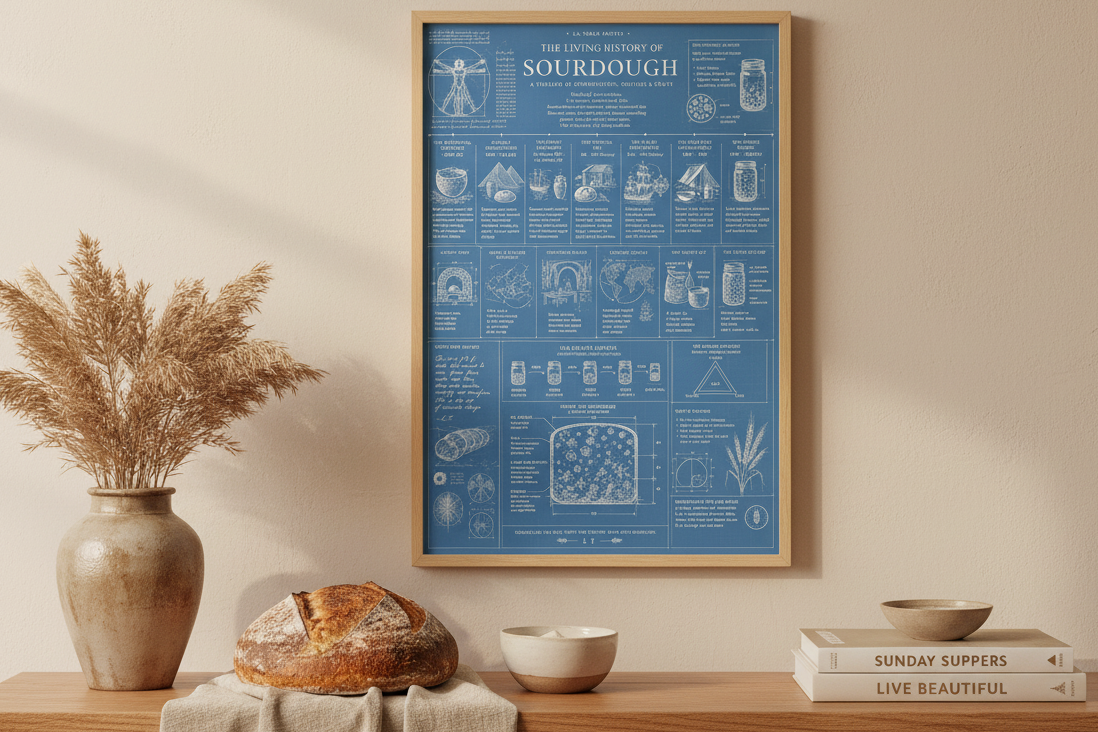 Living History of Sourdough — Blueprint Edition Mockup