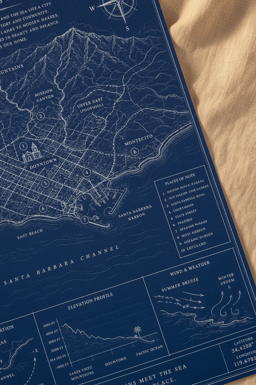 The Map of Santa Barbara — Digital Download - La Tabla