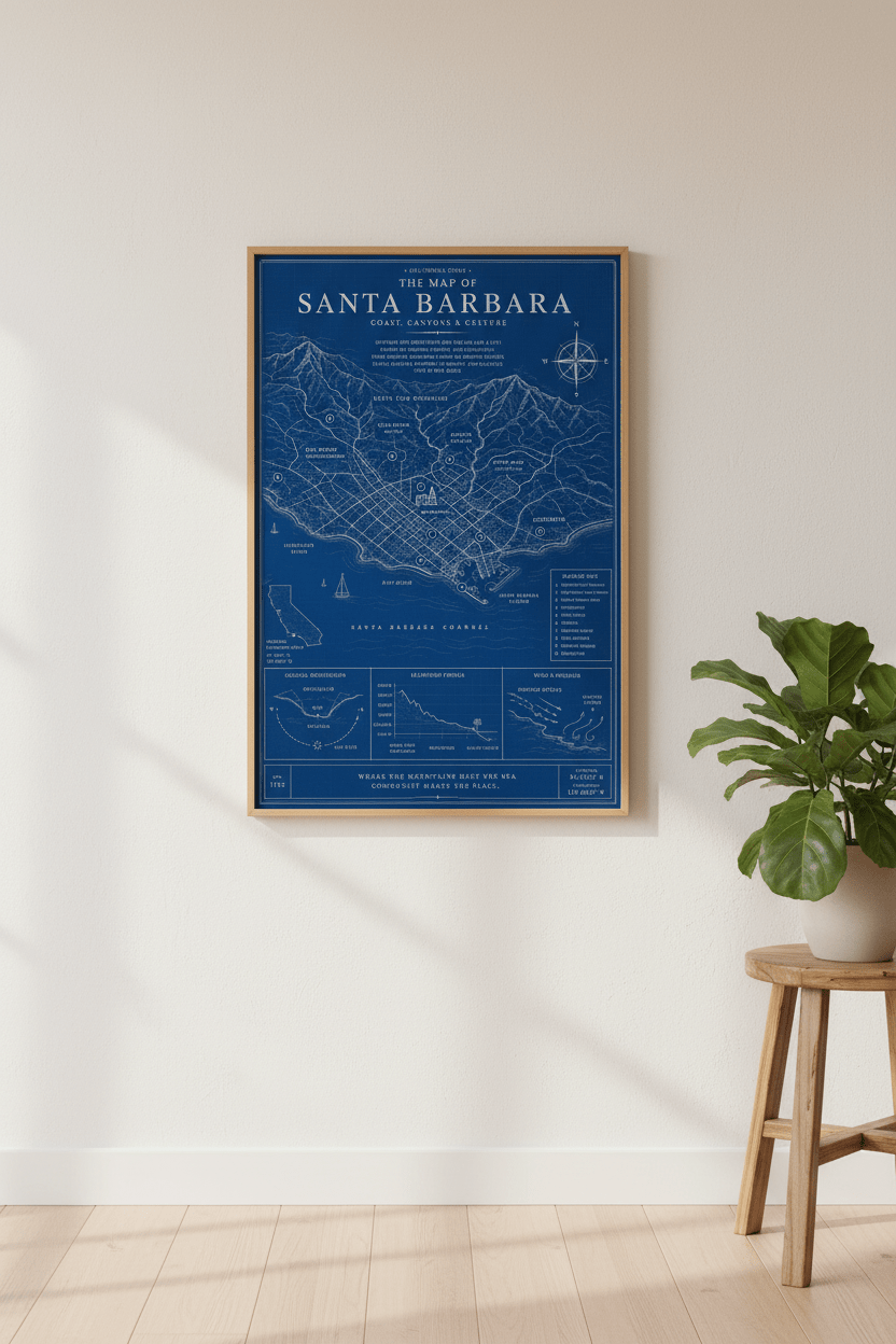 The Map of Santa Barbara — Matte Art Print - La Tabla