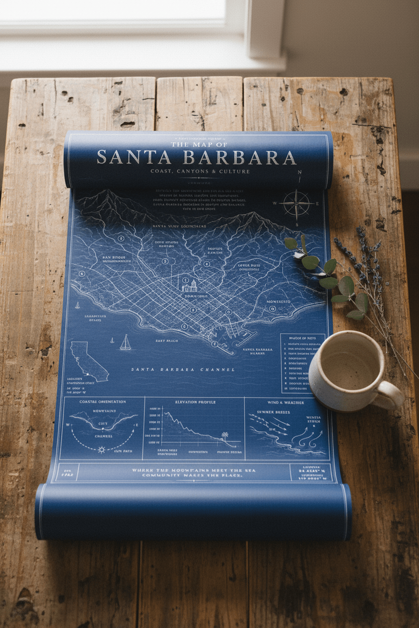 The Map of Santa Barbara — Matte Art Print - La Tabla